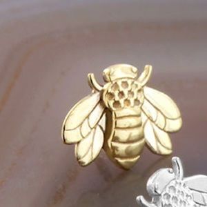 Body Gems 14k Gold Bumblebee Threadless ends 18g